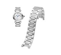 EMAIGlPO Bracciale Notch Precision Steel 20 * 12MM 22 * 14MM Cinturino for orologio Chiusura pieghevole adatta for cinturino for orologio in acciaio inossidabile for Cartier Pasha(Silver,20.12mm)
