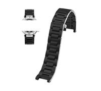 EMAIGlPO Bracciale Notch Precision Steel 20 * 12MM 22 * 14MM Cinturino for orologio Chiusura pieghevole adatta for cinturino for orologio in acciaio inossidabile for Cartier Pasha(Black,22.14mm)