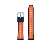 EMAIGlPO Cinturino for orologio in silicone bicolore da 20 mm e 22 mm, cinturini sportivi in gomma siliconica a sgancio rapido(Blue Orange,20mm)