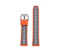 EMAIGlPO Cinturino for orologio in silicone bicolore da 20 mm e 22 mm, cinturini sportivi in gomma siliconica a sgancio rapido(Orange Gray,22mm)