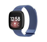 EMAIGlPO Cinturino in metallo adatto for Fitbit Versa 3 4 Sense/Sense 2, cinturino di ricambio in maglia milanese(Navy blue,For Fitbit Versa 4)