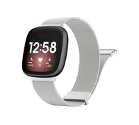 EMAIGlPO Cinturino in metallo adatto for Fitbit Versa 3 4 Sense/Sense 2, cinturino di ricambio in maglia milanese(Silver,For Versa Sense 2)
