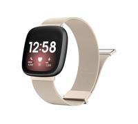 EMAIGlPO Cinturino in metallo adatto for Fitbit Versa 3 4 Sense/Sense 2, cinturino di ricambio in maglia milanese(Vintage gold,For Fitbit Versa 4)