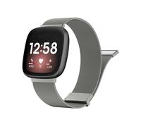 EMAIGlPO Cinturino in metallo adatto for Fitbit Versa 3 4 Sense/Sense 2, cinturino di ricambio in maglia milanese(Gun color,For Versa Sense 2)