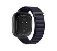 EMAIGlPO Cinturino in nylon ad anello adatto for Fitbit Versa 4/3 Sense 2/1, cinturino sportivo sostituibile, accessori(Deep blue shiny,For Fitbit Sense 2)