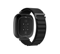 EMAIGlPO Cinturino in nylon ad anello adatto for Fitbit Versa 4/3 Sense 2/1, cinturino sportivo sostituibile, accessori(Black,For Fitbit Versa 3)