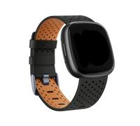 EMAIGlPO Cinturino in pelle adatto for Fitbit Versa 3/Versa 4 Sense/Sense 2Band(Black,FOR FITBIT SENSE_SIZE L)