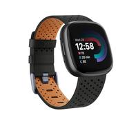 EMAIGlPO Cinturino in pelle adatto for Fitbit Versa 3/Versa 4 Sense/Sense 2Band(Black,FOR FITBIT VERSA 3_SIZE S)