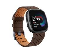 EMAIGlPO Cinturino in pelle adatto for Fitbit Versa 3/Versa 4 Sense/Sense 2Band(Brown,FOR FITBIT SENSE_SIZE L)