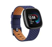 EMAIGlPO Cinturino in pelle adatto for Fitbit Versa 3/Versa 4 Sense/Sense 2Band(Drak Blue,FOR FITBIT SENSE 2_SIZE L)