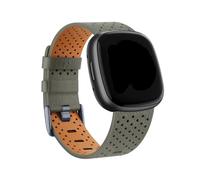 EMAIGlPO Cinturino in pelle adatto for Fitbit Versa 3/Versa 4 Sense/Sense 2Band(Gray,FOR FITBIT VERSA 4_SIZE L)