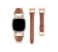 EMAIGlPO Cinturino in pelle adatto for Fitbit Versa 4/3/Sense 2/Sense Watch Accessories(BROWN,For Sense sense2)