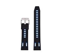 EMAIGlPO Cinturino sportivo impermeabile in silicone bicolore da 20 mm e 22 mm(Black Blue,22mm)
