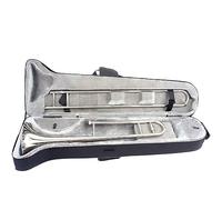 Emajor B-alto Trombone, Strumento Musicale Professionale Band Trombone, Ottone, con Custodia (Bianco)