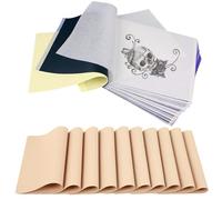 Emalla 30pcs Pelle Sintetica Tatuaggi e Carta Stencil Tattoo 10pezzi Pelle Finta per Tattoo e 20fogli Transfer Paper per Principianti e Artisti