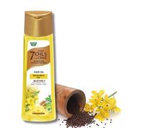 Emami 7 Oils in One Blends - Olio per capelli - Damage Control Cumino nero 200 ml | Naturale senza solfati, cura dei capelli, Crescita lucentezza, con adesivo Kajal (200 ml, senape)