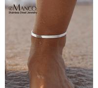 eManco Cavigliera a catena a forma di serpente color argento per donna Regali per caviglia a catena da spiaggia Catena a lama da uomo non allergica in acciaio inossidabile all'ingrosso