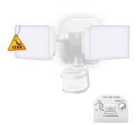 EMANER Luci di sicurezza dal tramonto all'alba con sensore di movimento, luce bianca diurna 5000 K, impermeabile IP65 per esterni, 110 V 120 V doppia testa rotante LED luce portico