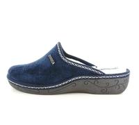 EMANUELA 1000 CIABATTA DONNA INVERNALE COL BLU FODERA LANA COMODA ZEPPETTA 4 CM
