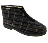 EMANUELA 566 Pantofola Classica Quadri Marrone Cerniera 38 Marrone