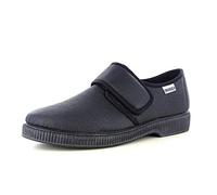 EMANUELA 582 Mont Nero Pantofola Uomo Made in Italy Tomaia in Tessuto SPALMATO Effetto Montone di Poliestere Strappo E Zeppa 3,5 CM Lavabili in Lavatrice 30° Nero 43