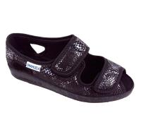 EMANUELA 667 Snake Nero Scarpa Sandalo Donna Doppio Strappo Lavabili in Lavatrice A 30 Gradi Nero 40