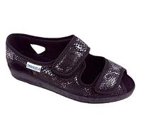 EMANUELA 667 Snake Nero Scarpa Sandalo Donna Doppio Strappo Lavabili in Lavatrice A 30 Gradi Nero 35