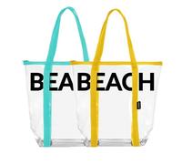 Emanuela Biffoli Borsa Mare Beach Trasparente PVC con Manici Colorati 40 x 32 x 20 cm