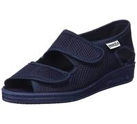 EMANUELA Pantofola Tessuto Nido Ape Regolabile Doppio Strappo Donna 663 Blu Made in Italy (36 EU)