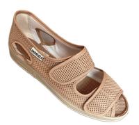 EMANUELA Sandali ciabatte pantofole donna regolabili con strappi tessuto alveare forato traspirtante Made in italy (beige, Sistema Taglie Calzature EU, Adulto, Donna, Numero, Media, 37)