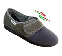 EMANUELA scarpe pantofole donna anziani elasticizzate MIA antiscivolo regolabili strappo per alluce valgo e riabilitazione (grigio, 37, Sistema Taglie Calzature EU, Adulto, Donna, Numero, Media, 37)