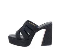 Emanuélle Vee Sandalo Donna Sabot GIUNONE 915-15 in Raffia Black 451M91515RA Numero_38