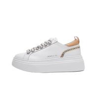 Emanuélle Vee Scarpe Donna Sneaker BICE Pelle White Gold 461P90113P003 Numero_41