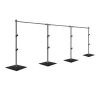 EMART 2,1 x 9,1 m (altezza x larghezza), supporto per sfondo con tubo e drappo, resistente, regolabile, kit con base in acciaio per fotografia, sfondo fotografico, supporto per feste di compleanno,