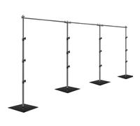 EMART 2,6 x 9,1 m (altezza x larghezza), supporto per sfondo con tubo e drappo, resistente, regolabile, kit con base in acciaio per fotografia, sfondo fotografico, supporto per feste di compleanno,