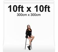 EMART 3 x 3 m Sfondo Bianco Fotografico, Tessuto in Poliestere ad Alta Densità, Tenda per Sfondo Bianco con 4 Clip a Molla per Studi Video, Ritratti, Feste