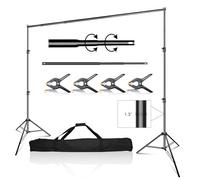 EMART 3 x 3 m Supporto per Sfondo Fotografico, Kit di Supporti di Fondale Regolabile con Pacchetto di Trasporto per Studio, Fotografia di Prodotti, Registrazione Video