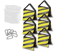 EMART 6 Pcs Borsa di Sabbia Resistente per Studio Fotografico e Video, Treppiedi, Giardino - Giallo e Nero