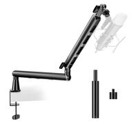 EMART Braccio del microfono a basso profilo, girevole a 360°, regolabile, supporto per microfono con adattatore a vite, gestione dei cavi, supporto da scrivania per HyperX Blue Yeti, podcast Streaming