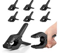EMART Confezione da 6 morsetti a molla resistenti in mussola, 15,2 cm, clip per fondali fotografici per studio fotografico, nero