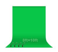 EMART Green Screen Backdrop, 8 x 10 Ft Photography Greenscreen Background Sheet Fabric Kit for YouTube Video Streaming Zoom, Small Photo Chromakey Cloth Curtain with 4 Clip