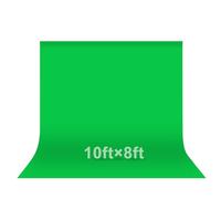 EMART Green Screen Sfondo 3,4 x 2,4 m Fotografia Greenscreen Foglio Tessuto Kit per YouTube Video Streaming Zoom, Piccola Foto Chromakey Mussola Panno Tenda con 4 Clip