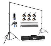 EMART Kit di Supporto per Fondale 3 x 3,6 m, Grande Sistema di Supporti per Sfondi Regolabile per Studio Video, Feste, Decorazioni per Matrimoni