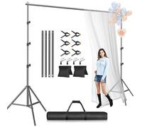 EMART Kit di supporto per sfondo fotografico, 3 x 3 m (altezza x larghezza), supporto regolabile per sfondo fotografico, supporto per studio video, cabina fotografica, supporto per cornice