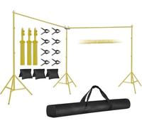 EMART Oro Supporto Sfondo,6x2,1m Supporto Fondale Fotografico Regolabile