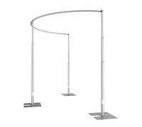 EMART Pipe and Drape Supporto Curvo Regolabile in Altezza - 3 m di Altezza - Per Eventi, Feste, Fiere, Decorazioni di Nozze
