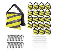 EMART Sacco di sabbia resistente, design per studio fotografico, supporto leggero, treppiede, patio, sport, set cinematografico, produzioni live (giallo e nero, confezione da 20)