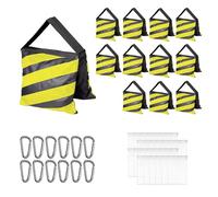 EMART Sacco di sabbia resistente, design per studio fotografico, supporto leggero, treppiede, patio, sport, set cinematografico, produzioni live (giallo e nero, confezione da 12)