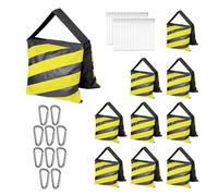 EMART Sacco di sabbia resistente, design per studio fotografico, supporto leggero, treppiede, patio, sport, set cinematografico, produzioni live, 10 confezioni (giallo e nero)