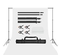 EMART Set di Supporto per Fondale Fotografico 2X2m con 1,5x3m Sfondo Bianco